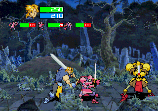 Guardian Heroes (SEGA Saturn) screenshot: The grave yard area