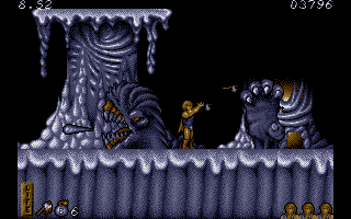 Ghost Battle (Atari ST) screenshot: Remember the hand that kidnaps your girlfriend? There it is!