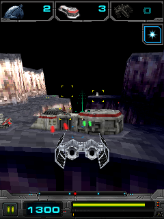 Star Wars: Imperial Ace (J2ME) screenshot: Trying to destroy this building
