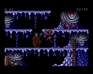 Ghost Battle (Amiga) screenshot: Terminator in a bear costume!