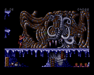 Ghost Battle (Amiga) screenshot: Is it an elephant.. or is it a hose?
