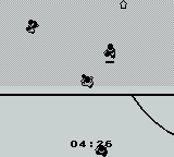 Super Kick Off (Game Boy) screenshot: Trying to stop the opponent from scoring.