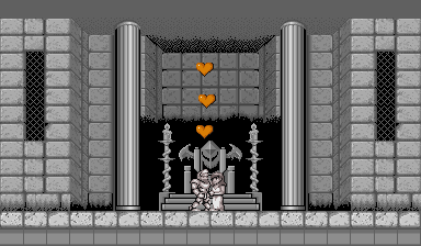 Ghouls 'N Ghosts (Sharp X68000) screenshot: Intro, love is in the air for knight Arthur and Princess Prin-Prin