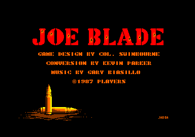 Joe Blade (Amstrad CPC) screenshot: Title screen