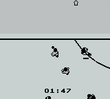 Super Kick Off (Game Boy) screenshot: Oops, he's almost through.