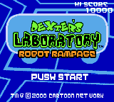 Dexter's Laboratory: Robot Rampage (Game Boy Color) screenshot: Title screen.
