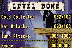 An American Tail: Fievel's Gold Rush (Game Boy Advance) screenshot: Level completed