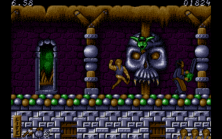 Ghost Battle (Atari ST) screenshot: This stage is even smaller and visually less impressive than level 1.