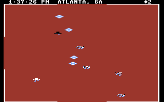 Agent USA (Commodore 64) screenshot: Crystals turn the fuzz back into ordinary humans