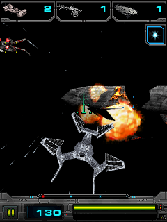 Star Wars: Imperial Ace (J2ME) screenshot: This one is getting a hole in the middle