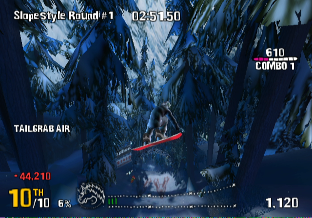 SSX on Tour (GameCube) screenshot: Flying through the air...
