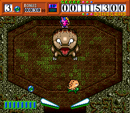 Dino Land (Genesis) screenshot: Boss table