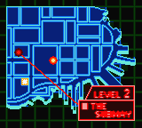Blade (Game Boy Color) screenshot: Map. This is where you pick what level you want to go to.