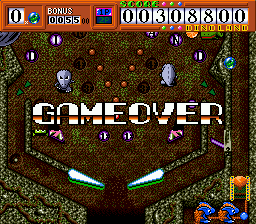 Dino Land (Genesis) screenshot: Game over