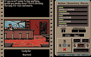 The Third Courier (Amiga) screenshot: Wow, this place sure is crowded!
