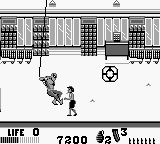 The Punisher: The Ultimate Payback! (Game Boy) screenshot: After, you get the gang members, Spider-Man rescues the hostage. Why he makes you do all the dirty work while grabbing the glory for himself is not explained.