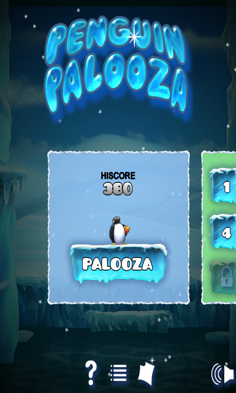 Penguin Palooza (Android) screenshot: Main menu