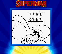 Superman (Game Boy) screenshot: Game over