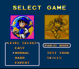 Super Buster Bros. (SNES) screenshot: The game comes with two modes and four difficulties for "Tour Mode"
