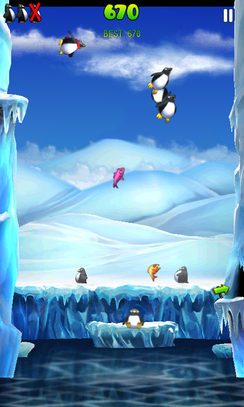 Penguin Palooza (Android) screenshot: A hot head penguin appears