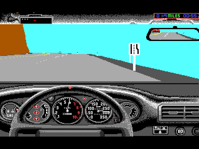 The Supercars: Test Drive II Car Disk (DOS) screenshot: Twin Turbo dashboard
