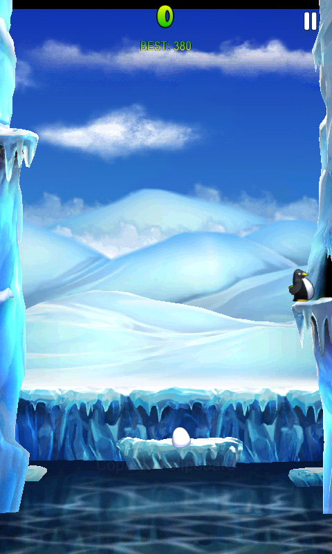 Penguin Palooza (Android) screenshot: Penguin reaches the exit