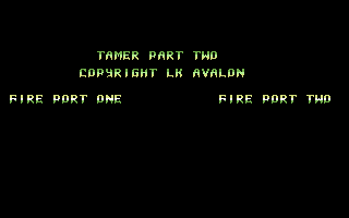 Tamer Part Two (Commodore 64) screenshot: Main menu