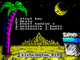 Quadrax (ZX Spectrum) screenshot: main menu