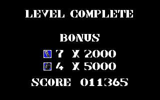 Die Hard 2: Die Harder (Amiga) screenshot: You get bonus points after level is completed