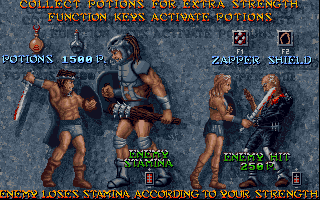 Sword of Sodan (Amiga) screenshot: Instructions
