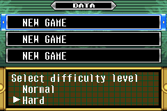 Shaman King: Master of Spirits (Game Boy Advance) screenshot: Difficulty Select