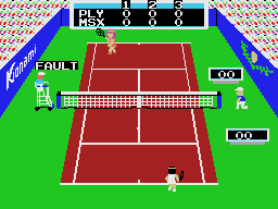 Konami's Tennis (MSX) screenshot: Hit the net