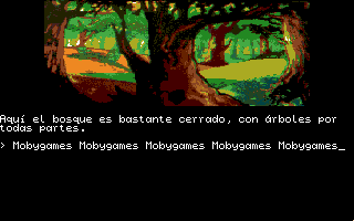 La Aventura Original (Amiga) screenshot: A thicker part of the forest.