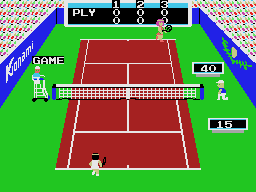 Konami's Tennis (MSX) screenshot: CPU wins the game