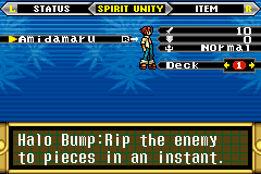 Shaman King: Master of Spirits (Game Boy Advance) screenshot: Spirit Unity Screen