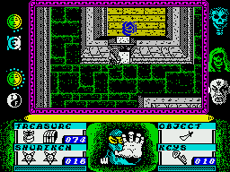 Avenger (ZX Spectrum) screenshot: Magic gauntlet.