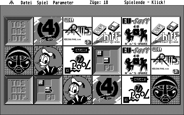 Memory.Prg (Atari ST) screenshot: The board opened
