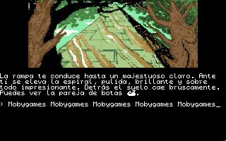 La Aventura Original (Amiga) screenshot: ...a spiral structure (with some boots on the ground).