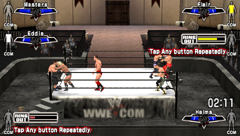 WWE Smackdown vs. Raw 2007 (PSP) screenshot: “Full” Royal Rumble fight