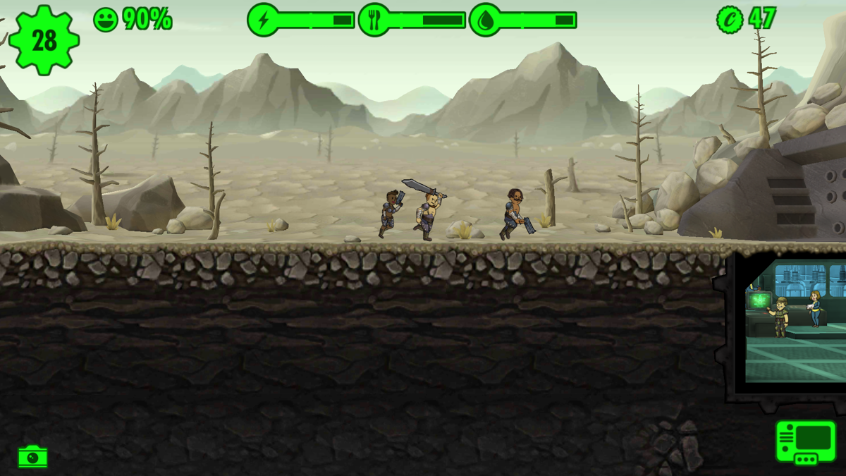 Fallout Shelter (Android) screenshot: Raider attack!