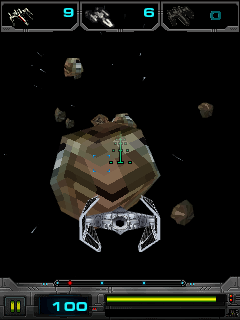 Star Wars: Imperial Ace (J2ME) screenshot: Avoid hitting the asteroids