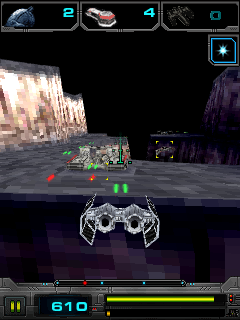 Star Wars: Imperial Ace (J2ME) screenshot: Attacking a turret