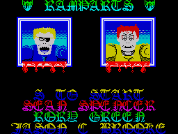 Ramparts (ZX Spectrum) screenshot: Title screen