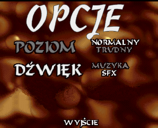 Zdrajca (Amiga) screenshot: Options screen