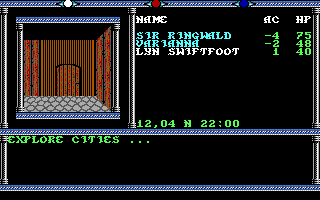 Champions of Krynn (Amiga) screenshot: Rolling demo - Explore cities... and what's behind that door...