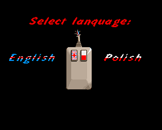 Zdzisław: Bohater Galaktyki (Amiga) screenshot: Language selection