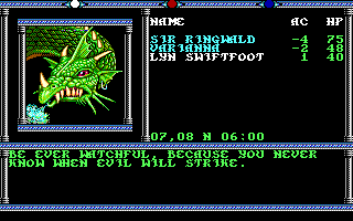 Champions of Krynn (Amiga) screenshot: Rolling demo - Dragon