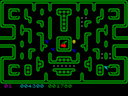 Muncher! (ZX Spectrum) screenshot: Ghosts turned blue.