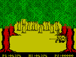Gladiator (ZX Spectrum) screenshot: Forest arena.