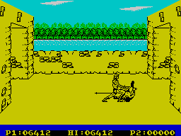 Gladiator (ZX Spectrum) screenshot: River arena.